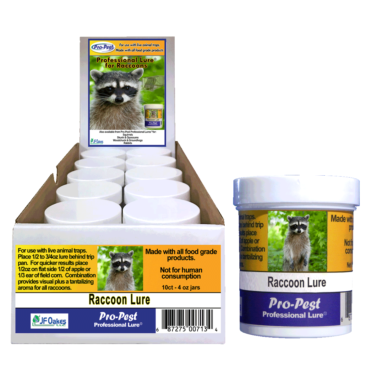 Pro-Pest Raccoon Lure – Prof 4 oz Jars -10ct